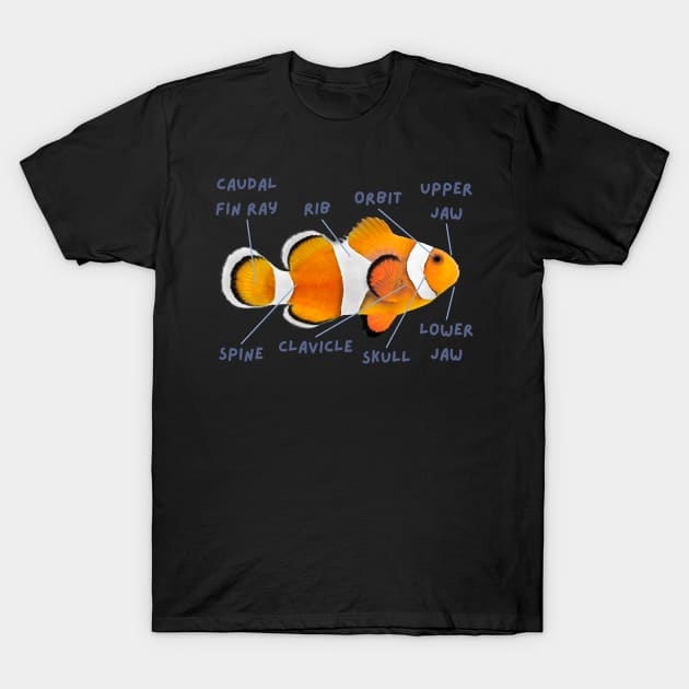 Anatomy of a Clownfish And Funny Labels T-Shirt by CentipedeWorks